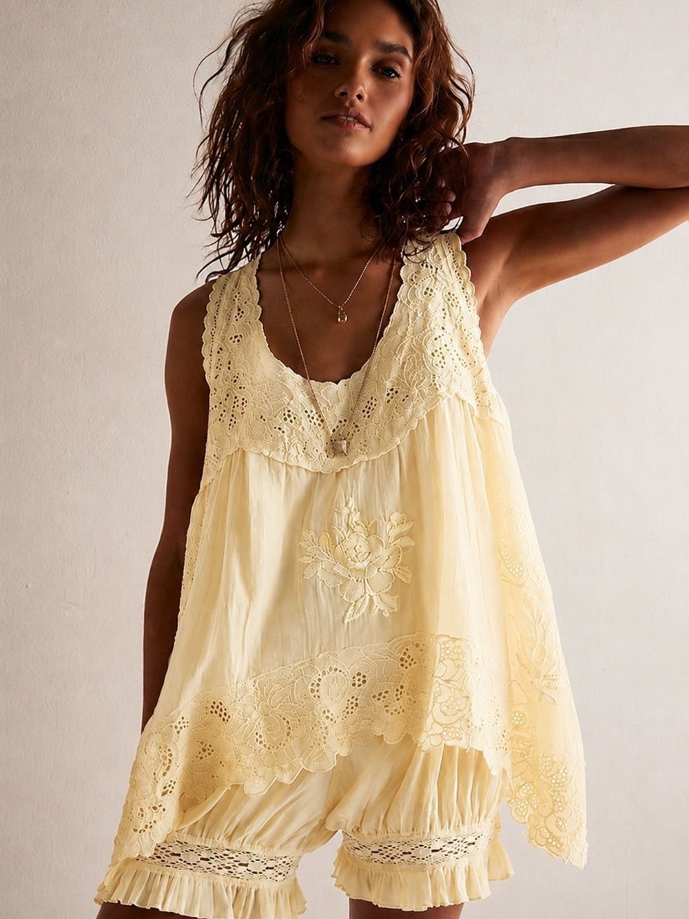 Free People Eye Catcher Romper Butter Yellow - Sold out color - Picture 1 of 1